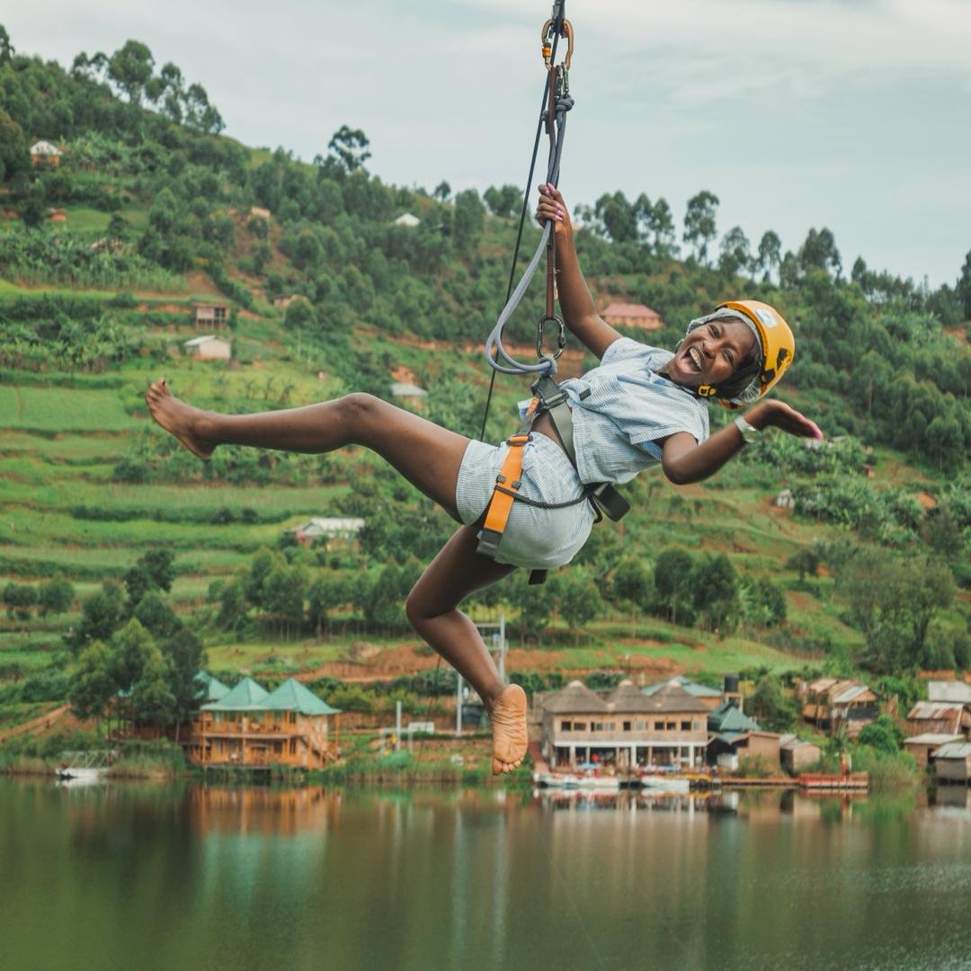 Enjoy the longest zipline on the deepest waters of Bunyonyi